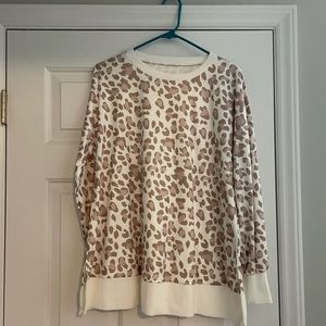 Leopard sweater cream and pink XL